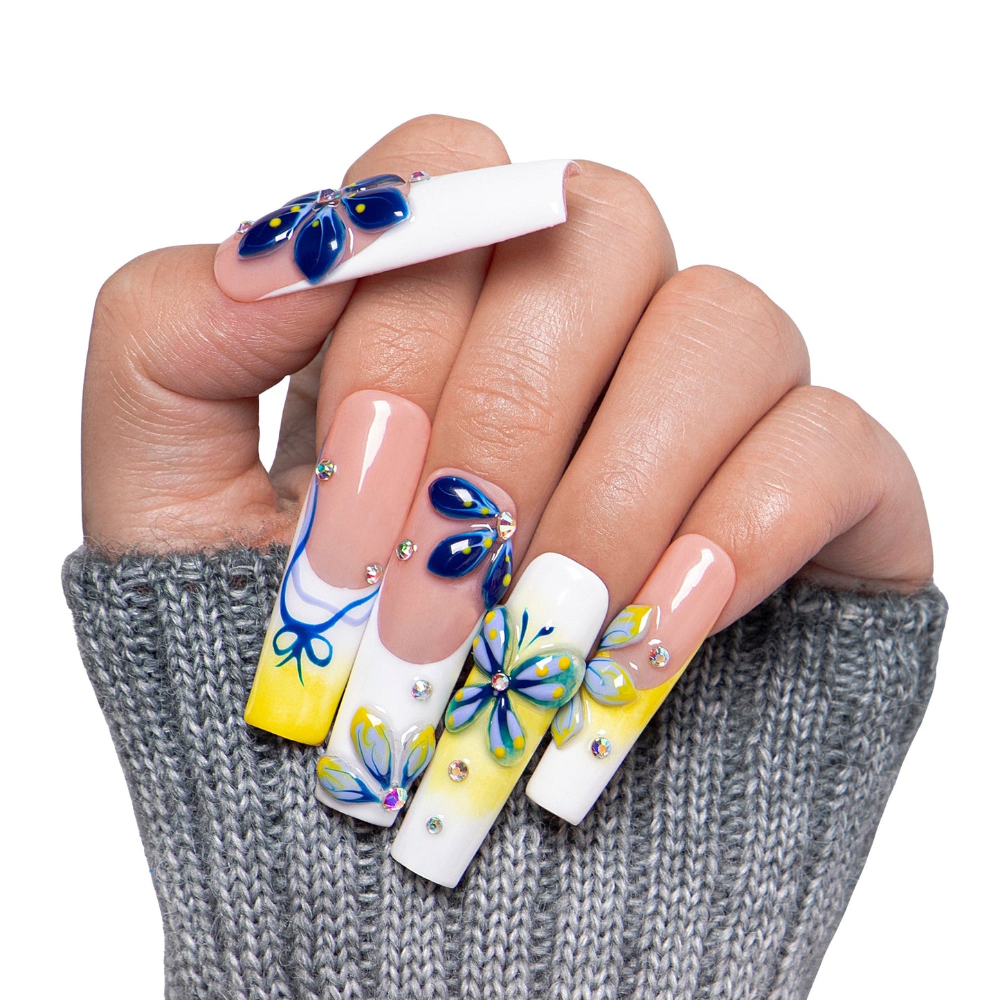 Midnight Bloom Handmade Nails H390