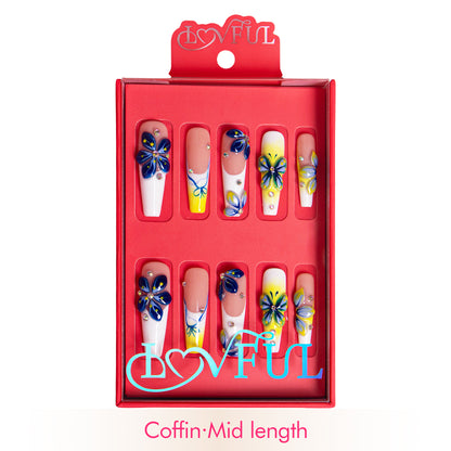 Midnight Bloom Handmade Nails H390