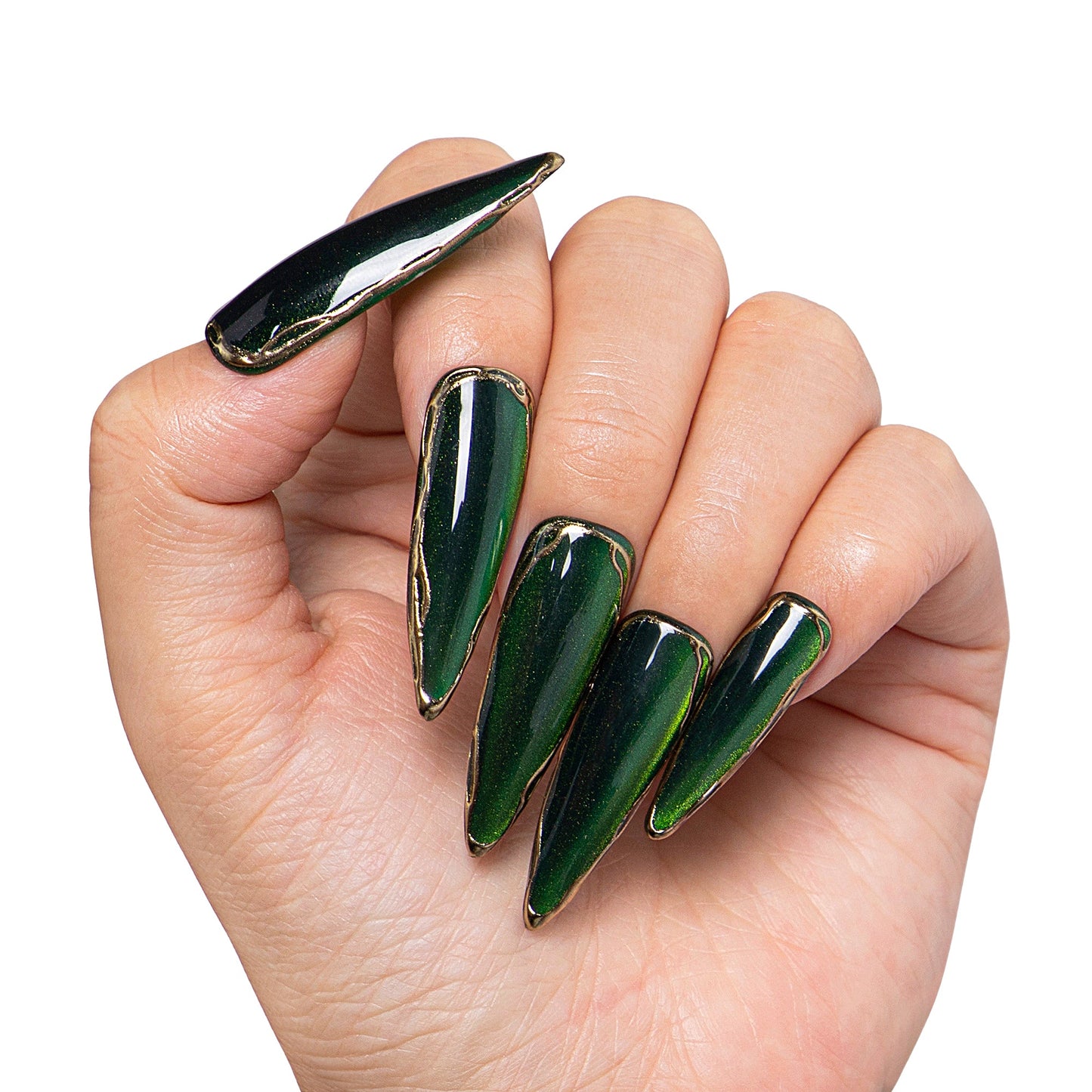 Dark Forest Magic Handmade Nails H411