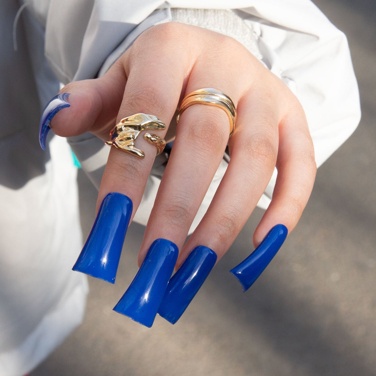 Blue Royalty Handmade Press on Nails H420