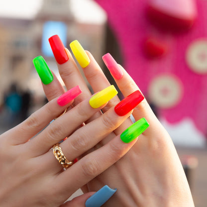 Lively Neon Handmade Press on Nails H427
