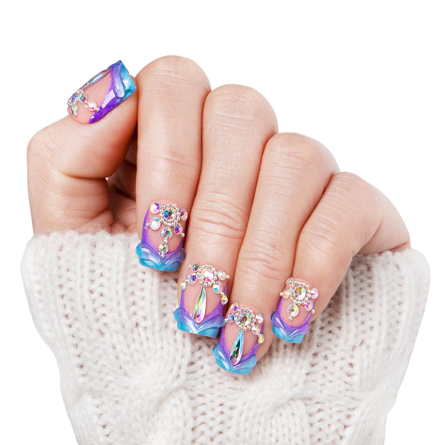 Mermaid Tail Handmade Nails H44