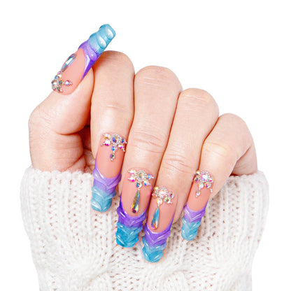 Mermaid Tail Handmade Nails H44