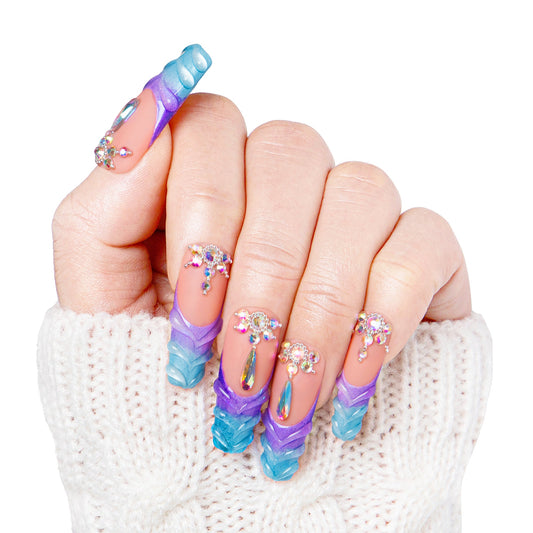 Mermaid Tail Handmade Nails H44