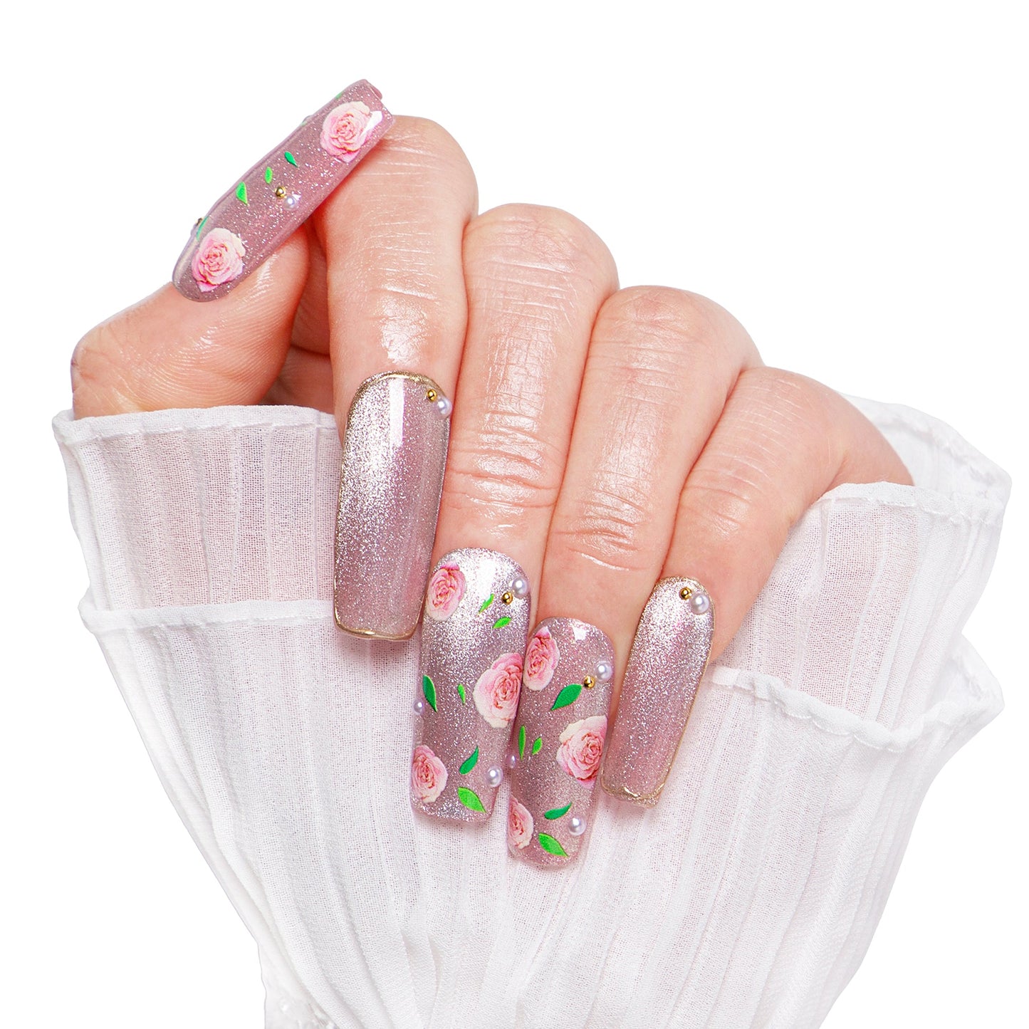 Victorian Rose Handmade Nails H440
