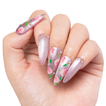 Victorian Rose Handmade Nails H440