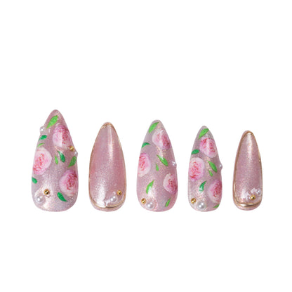 Victorian Rose Handmade Nails H440