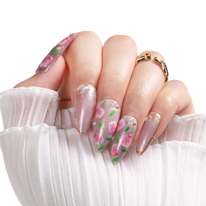 Victorian Rose Handmade Nails H440