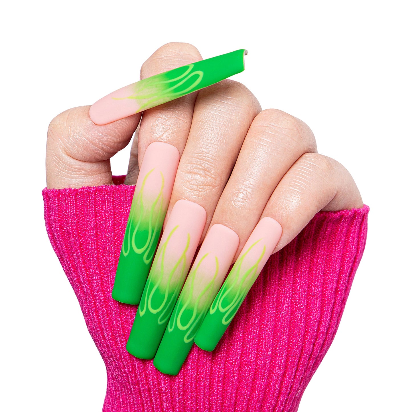 Neon Inferno Handmade Nails H443