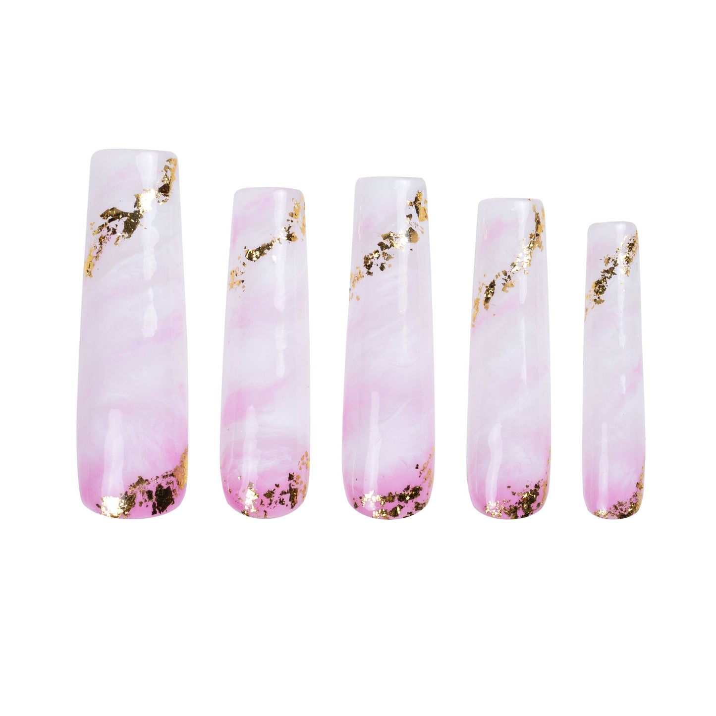 Ros¨¦ Swirls Handmade Nails H446