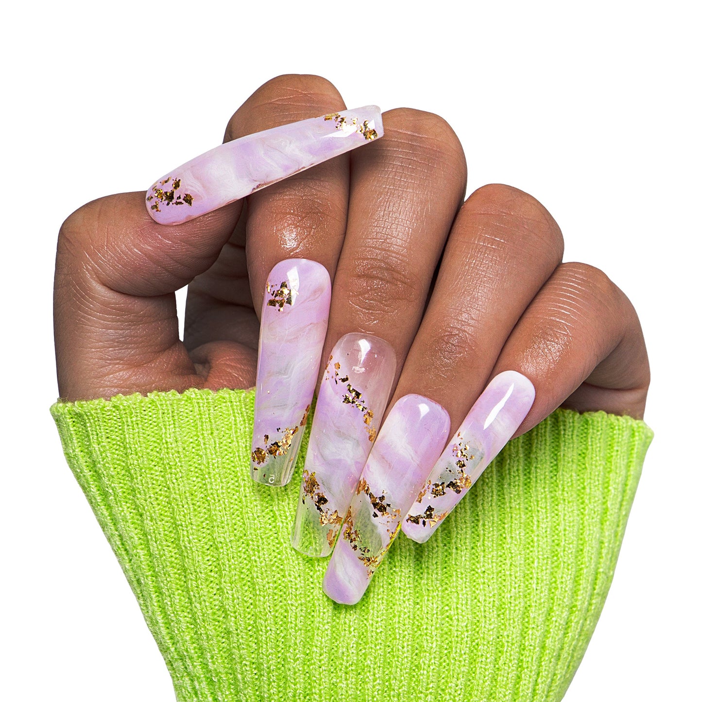 Lilac Glow Handmade Nails H448