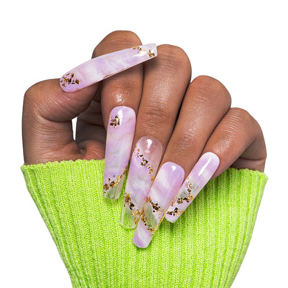 Lilac Glow Handmade Nails H448