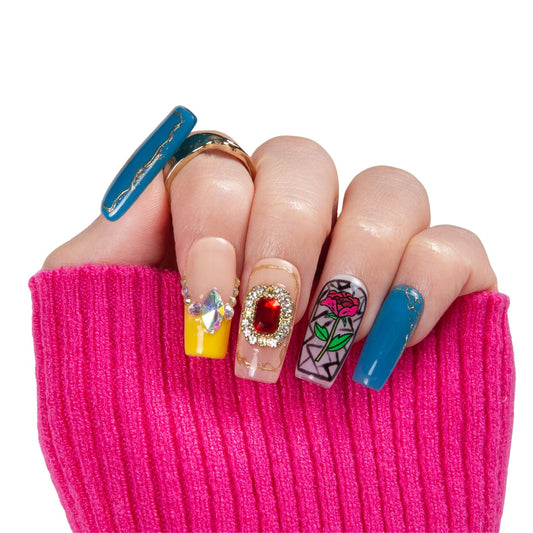 Once Upon a Rose Handmade Nails H453