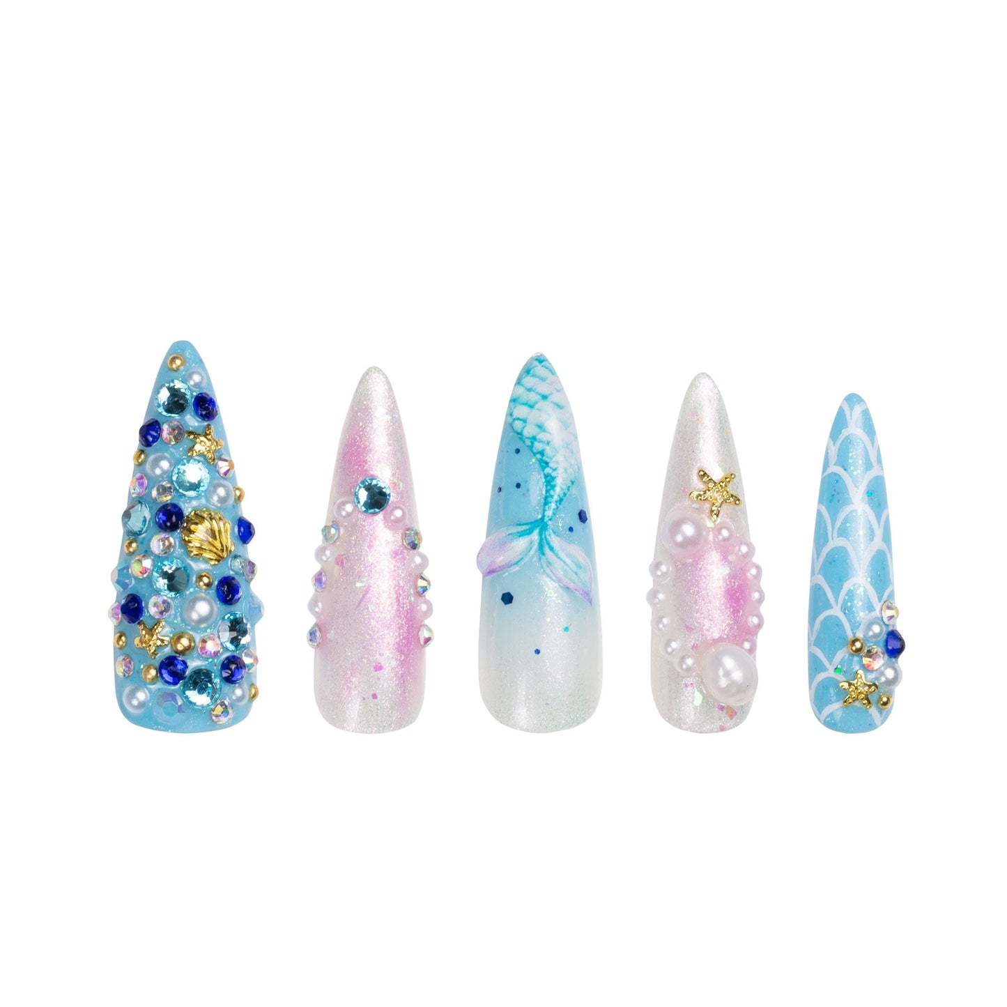 Kiss the Girl Handmade Nails H455