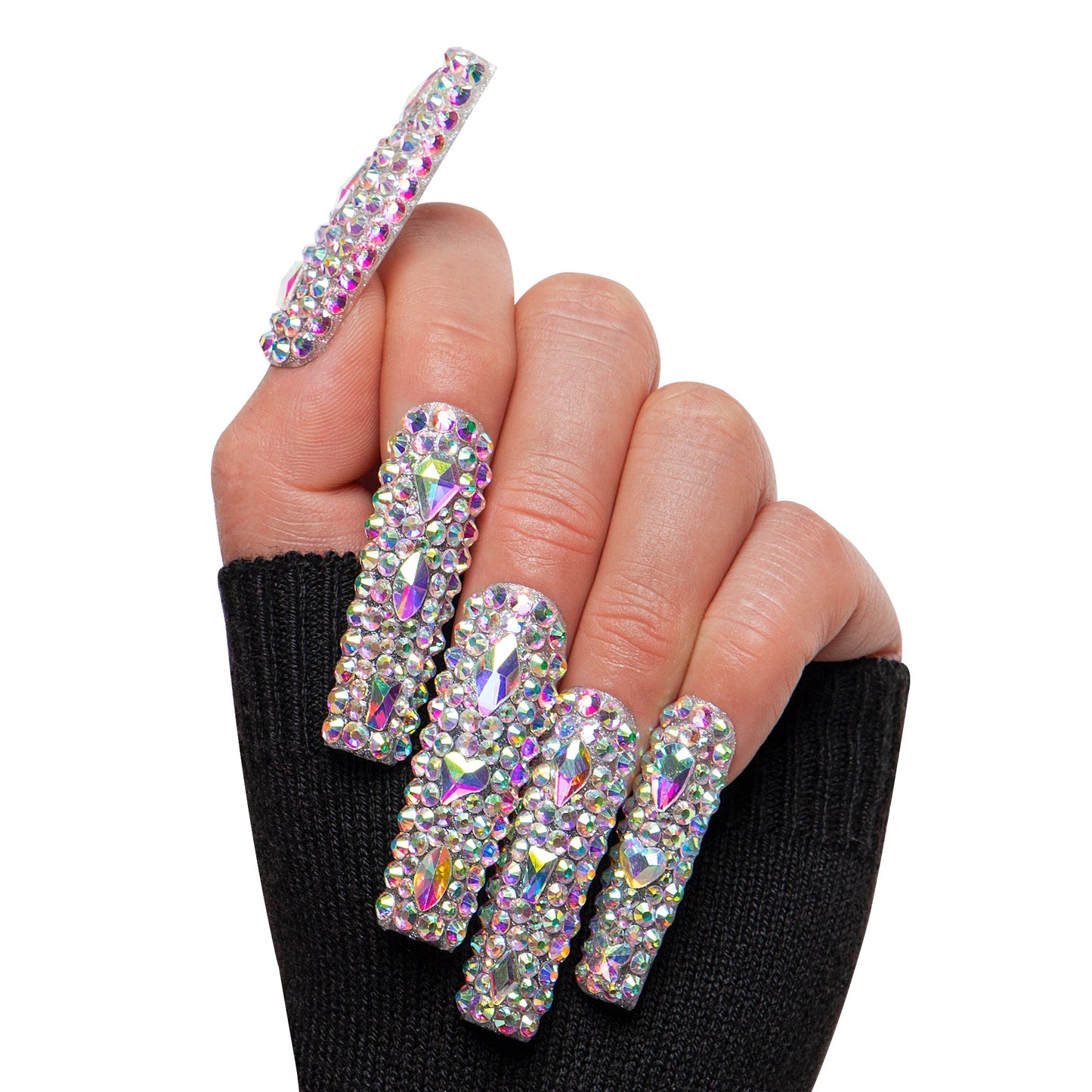 Eternal Stunning Rhinestone Handmade Nails H46