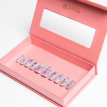 Eternal Stunning Rhinestone Handmade Nails H46