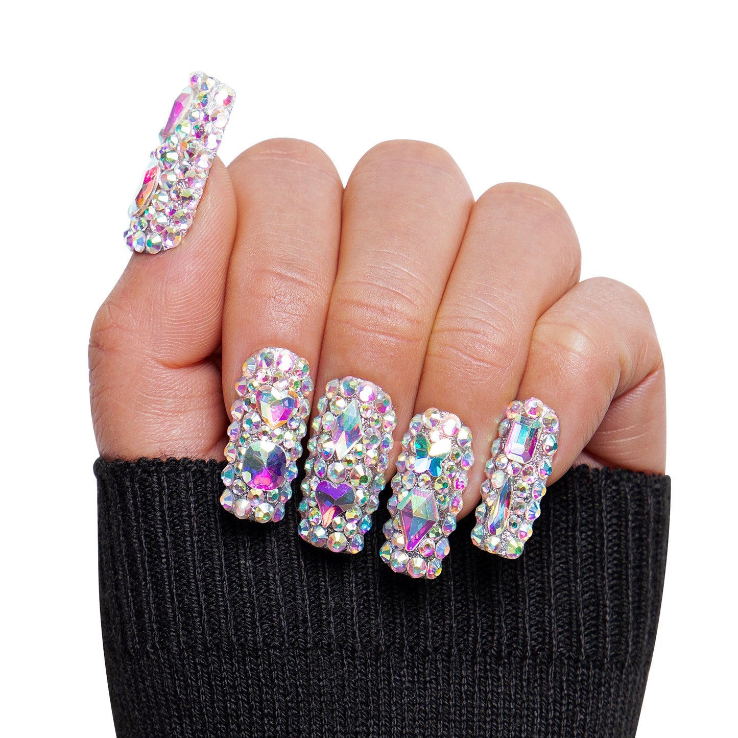 Eternal Stunning Rhinestone Handmade Nails H46