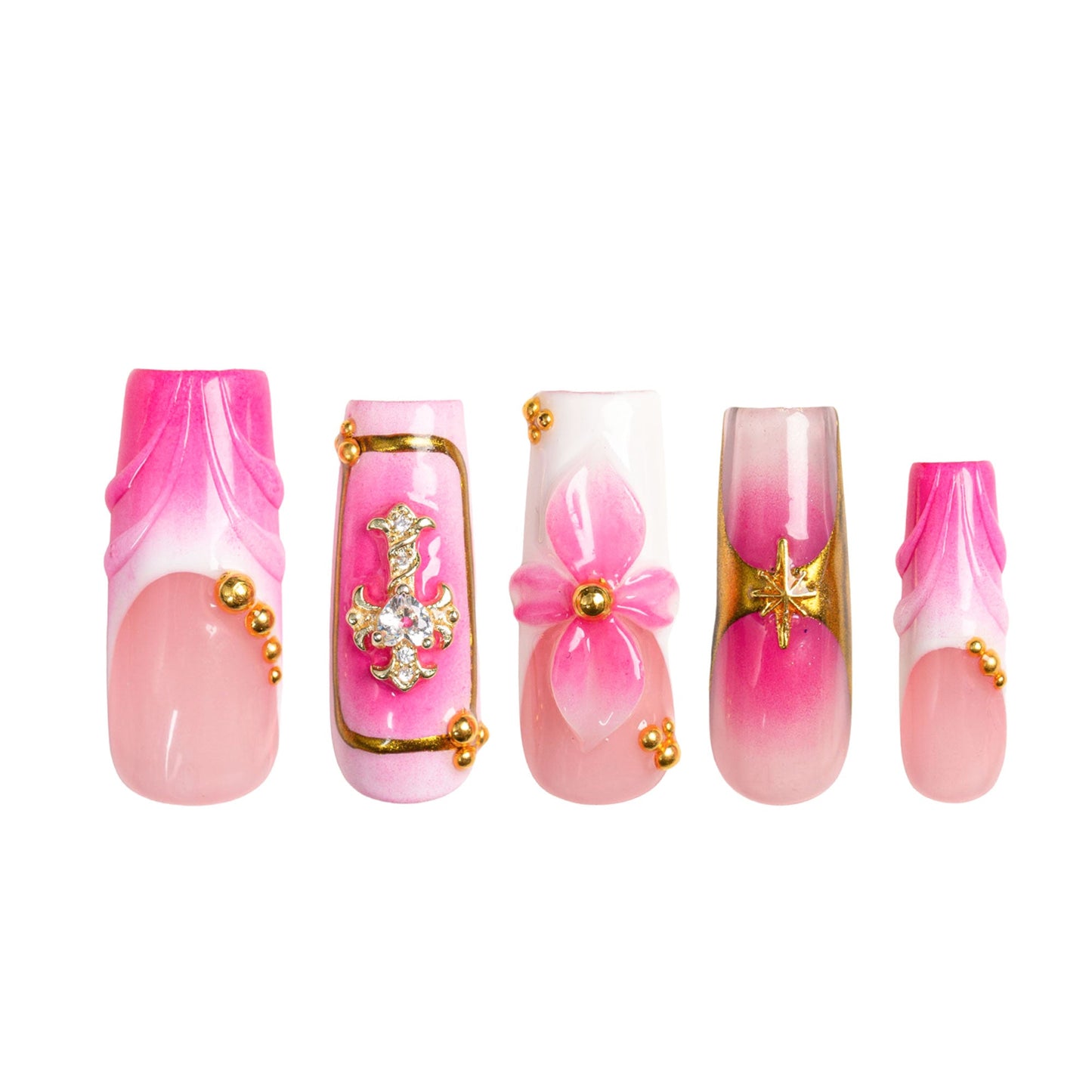 Bubblegum Reef Handmade Nails H547