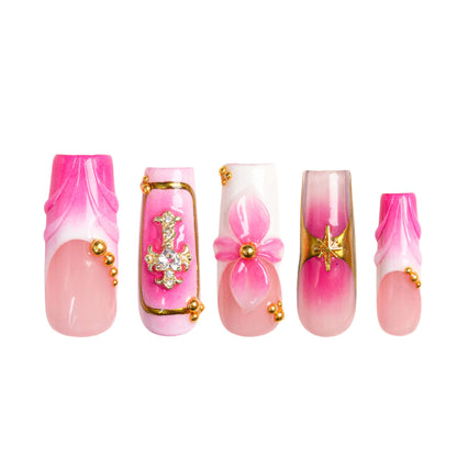 Bubblegum Reef Handmade Nails H547