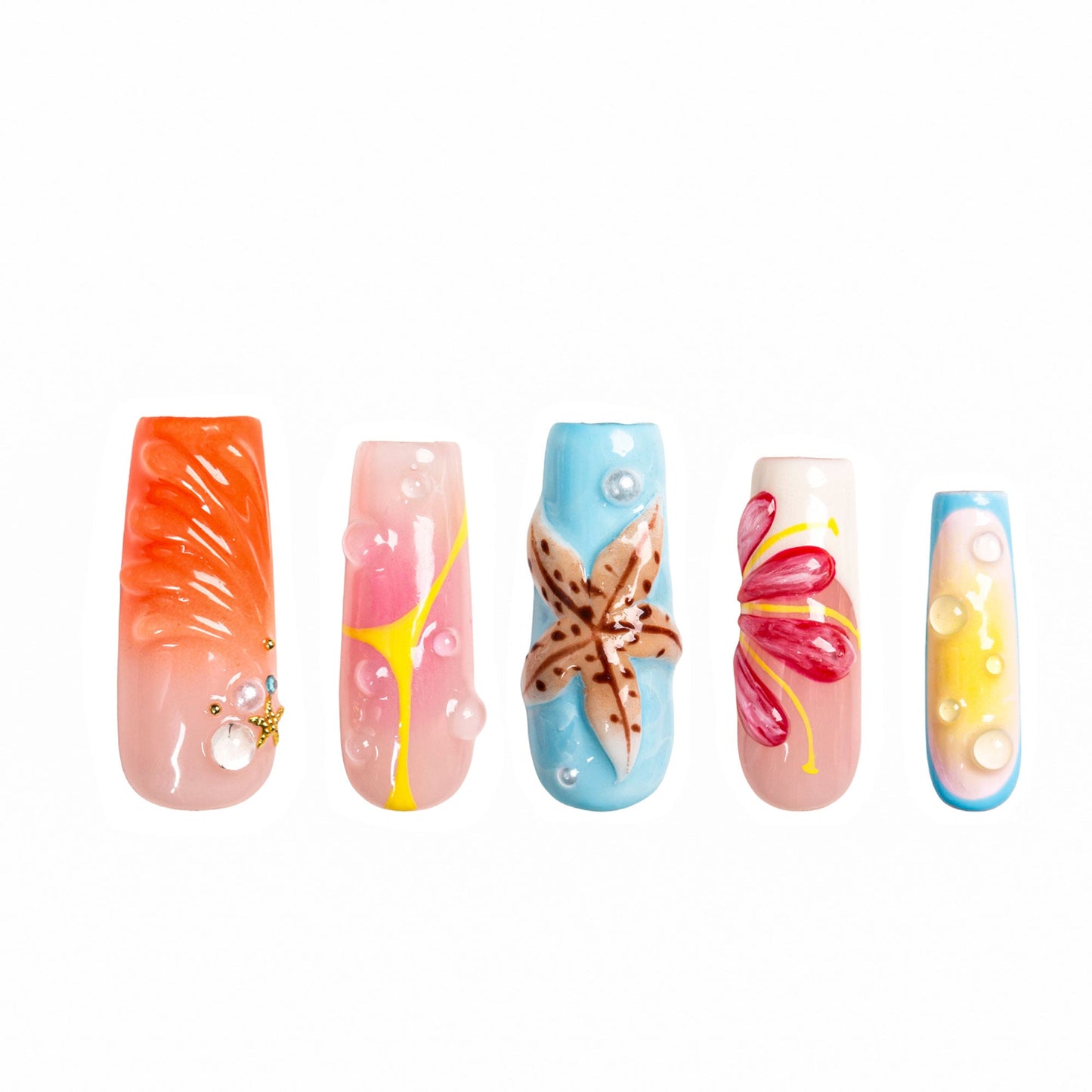 Pool Party Queen Handmade Nails H562