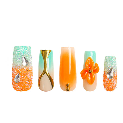 Sunset Serenade Handmade Nails H504