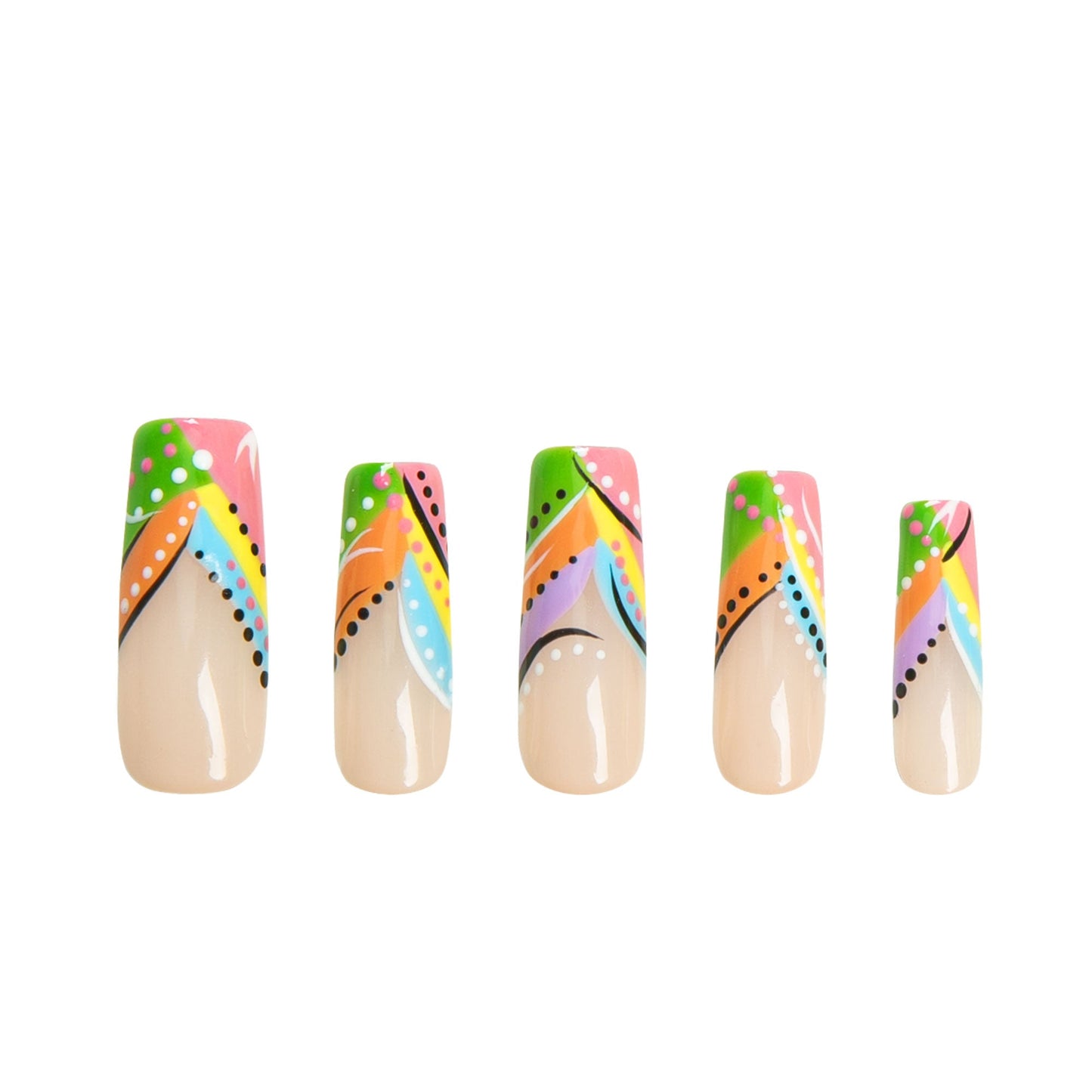 Rainbow Rhapsody Handmade Nails H472