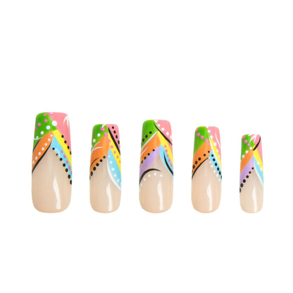 Rainbow Rhapsody Handmade Nails H472