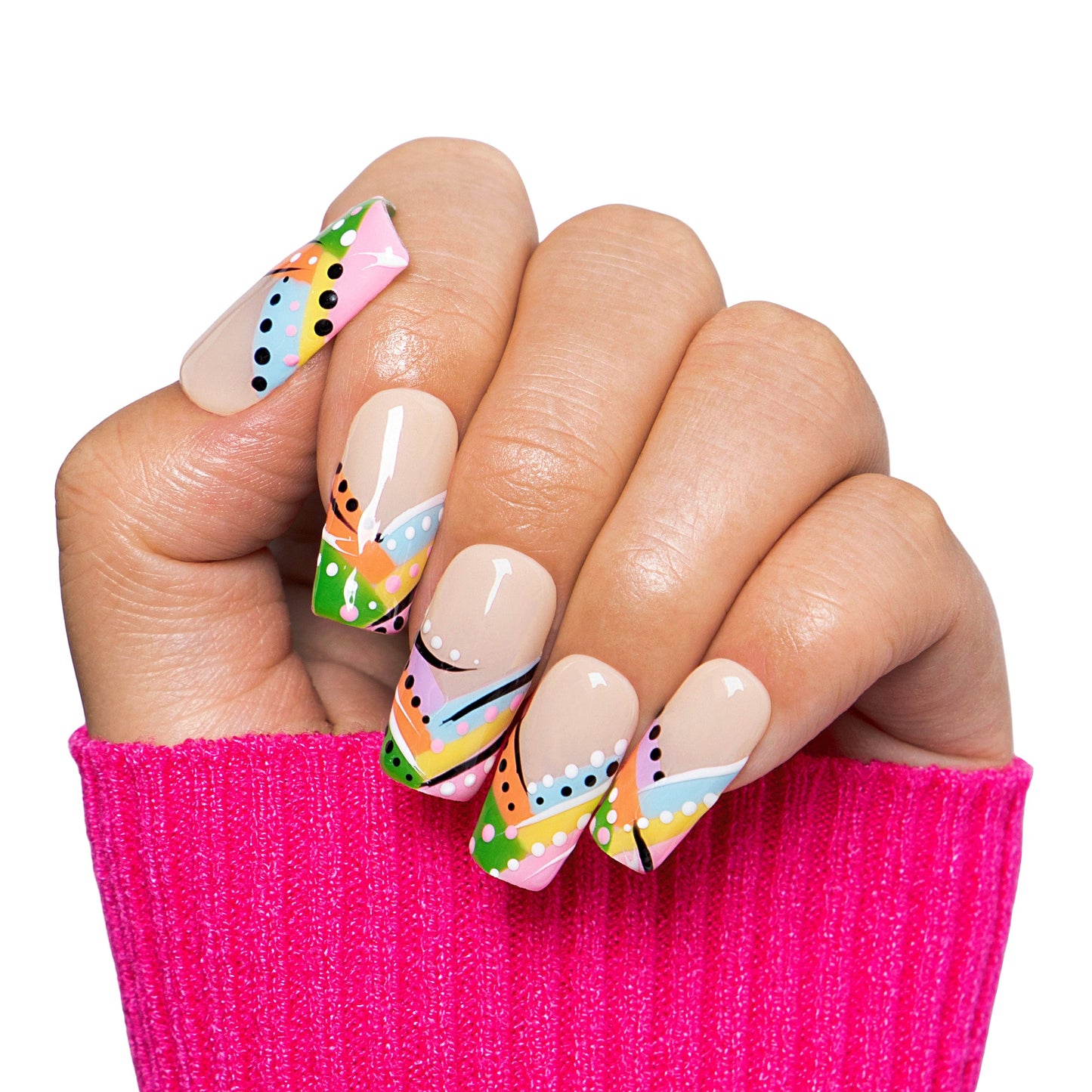 Rainbow Rhapsody Handmade Nails H472