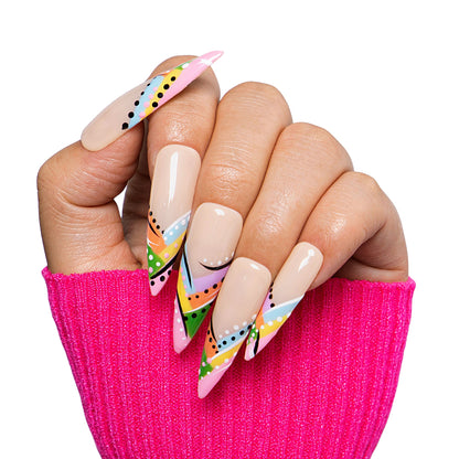 Rainbow Rhapsody Handmade Nails H472