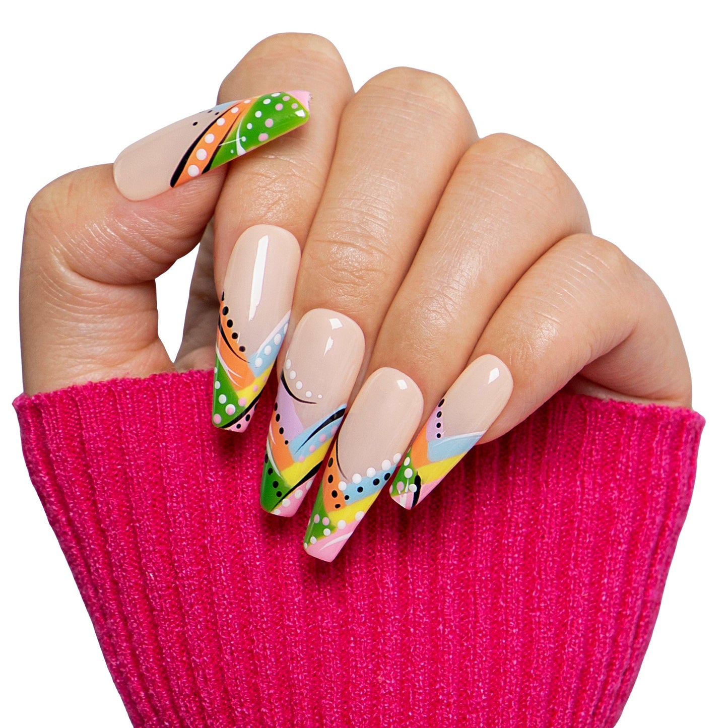 Rainbow Rhapsody Handmade Nails H472