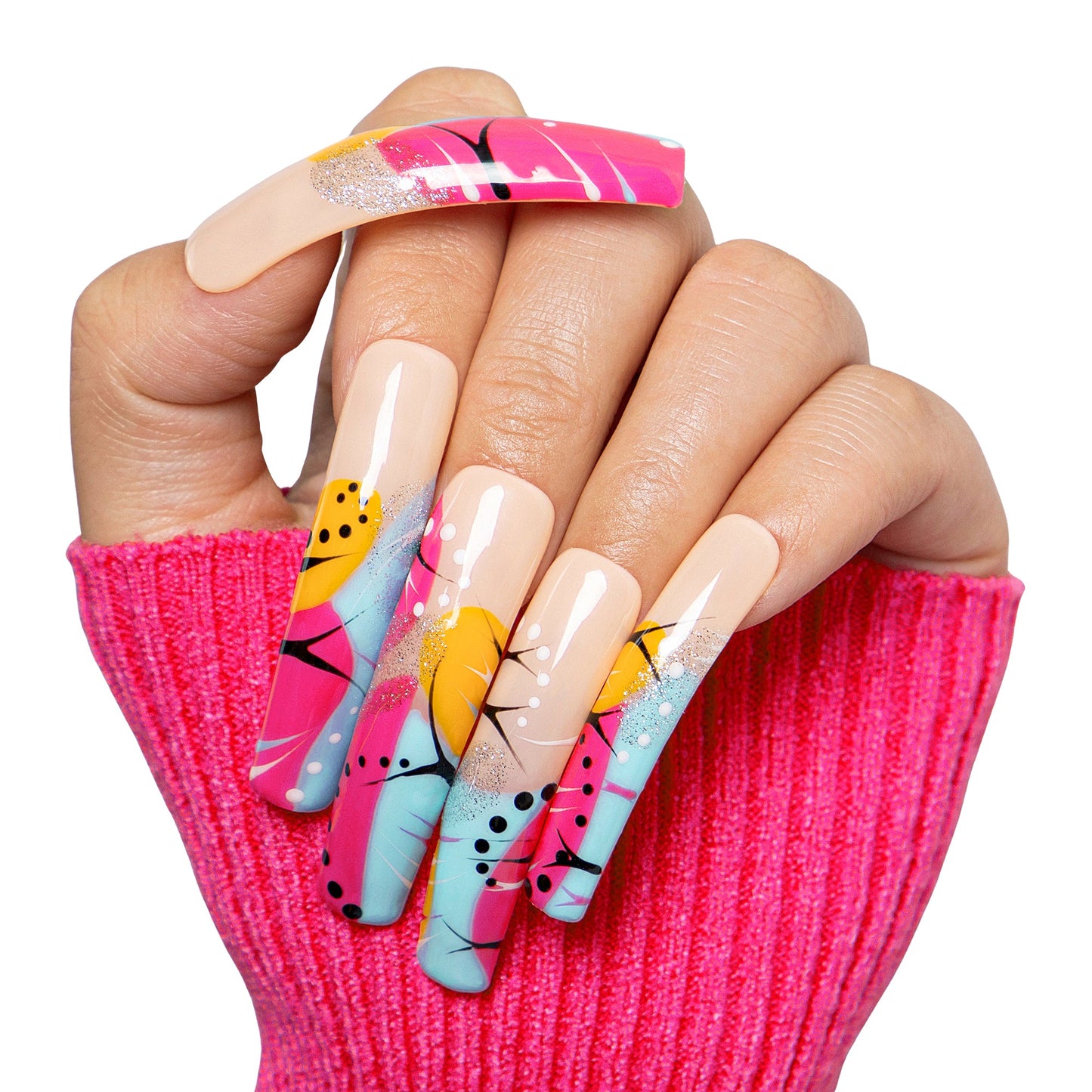 Tropical Paradise Handmade Nails H474