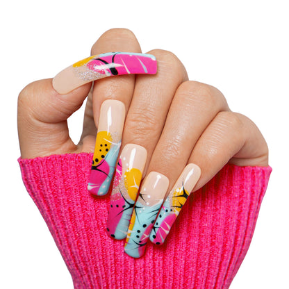 Tropical Paradise Handmade Nails H474