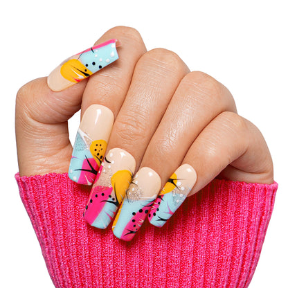 Tropical Paradise Handmade Nails H474
