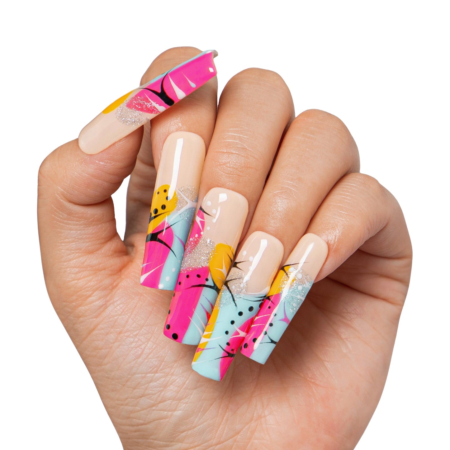 Tropical Paradise Handmade Nails H474