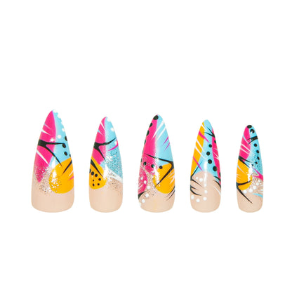 Tropical Paradise Handmade Nails H474