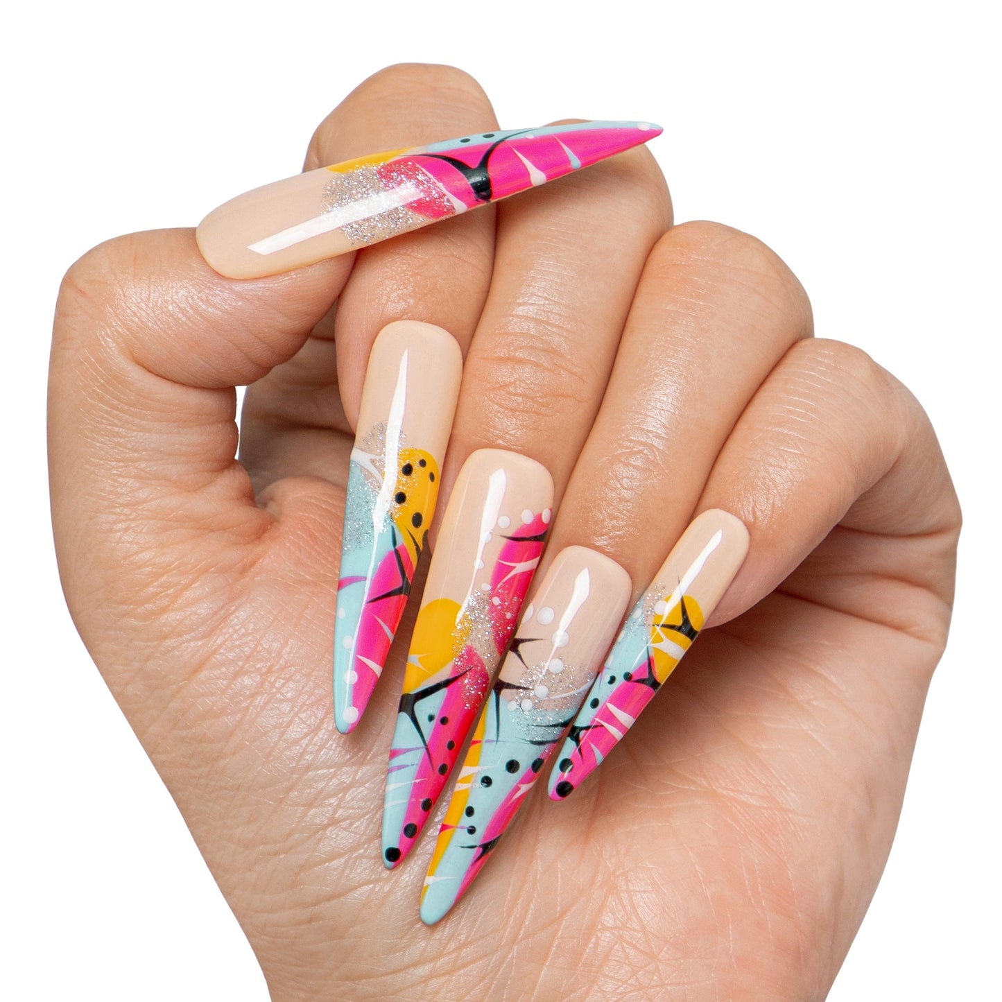 Tropical Paradise Handmade Nails H474