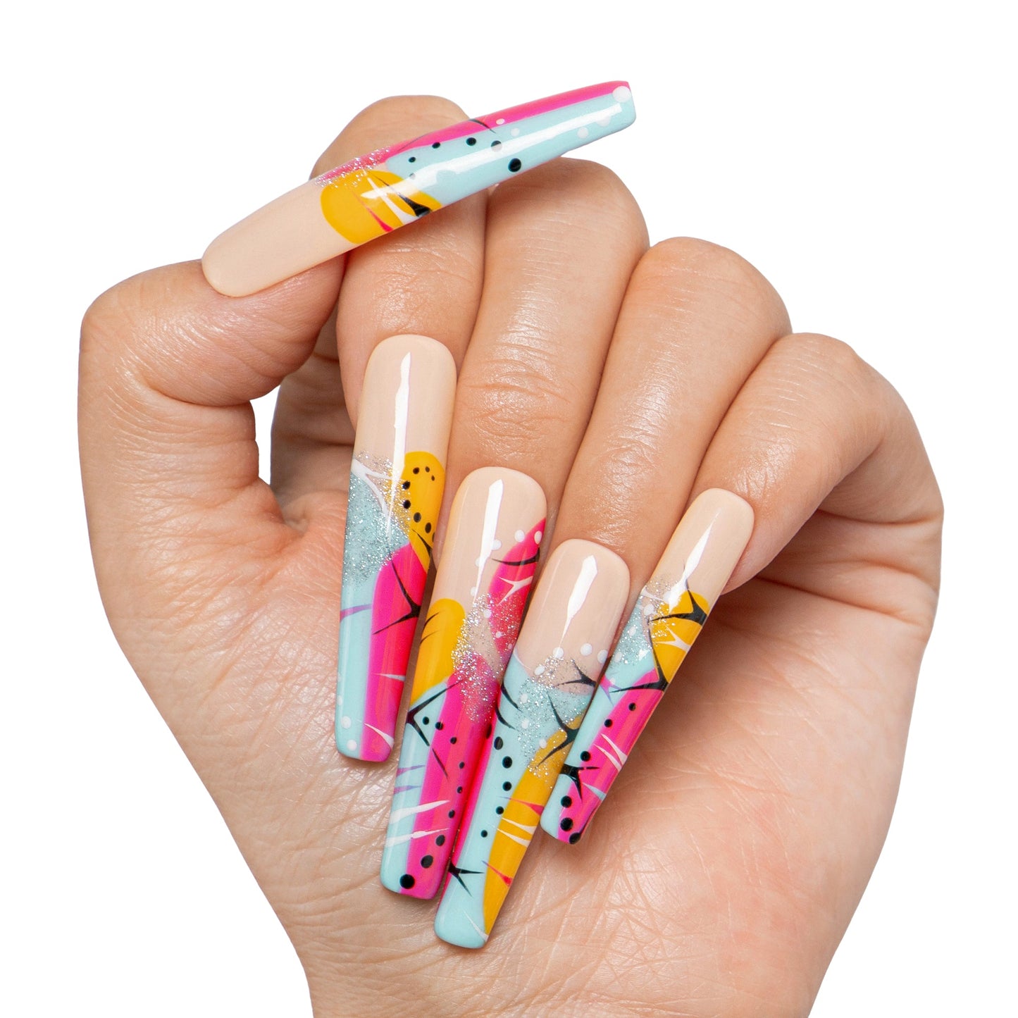 Tropical Paradise Handmade Nails H474