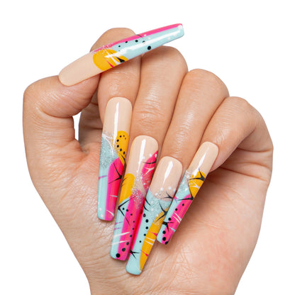 Tropical Paradise Handmade Nails H474