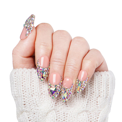 Angel's Tear Rhinestone Handmade Nails H48