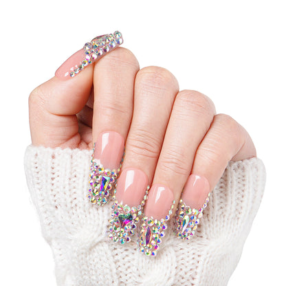 Angel's Tear Rhinestone Handmade Nails H48