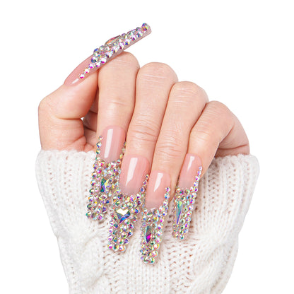 Angel's Tear Rhinestone Handmade Nails H48