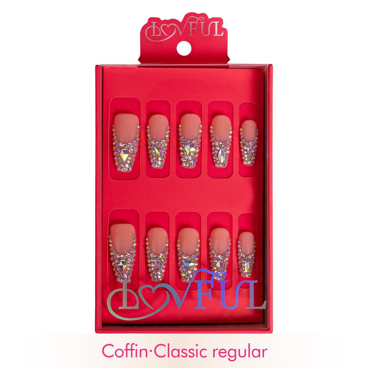 Angel's Tear Rhinestone Handmade Nails H48