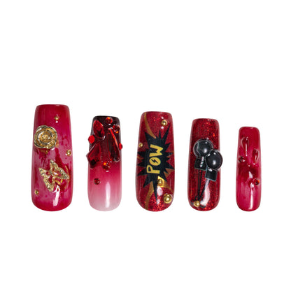 Fight Like a Girl Handmade Nails H490