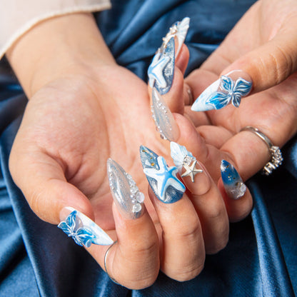 Ocean Lullaby Handmade Nails H497