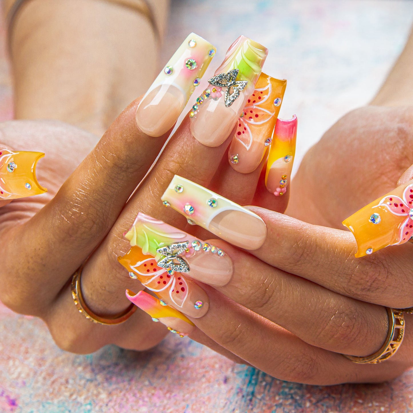 Tropical Delight Handmade Nails H498