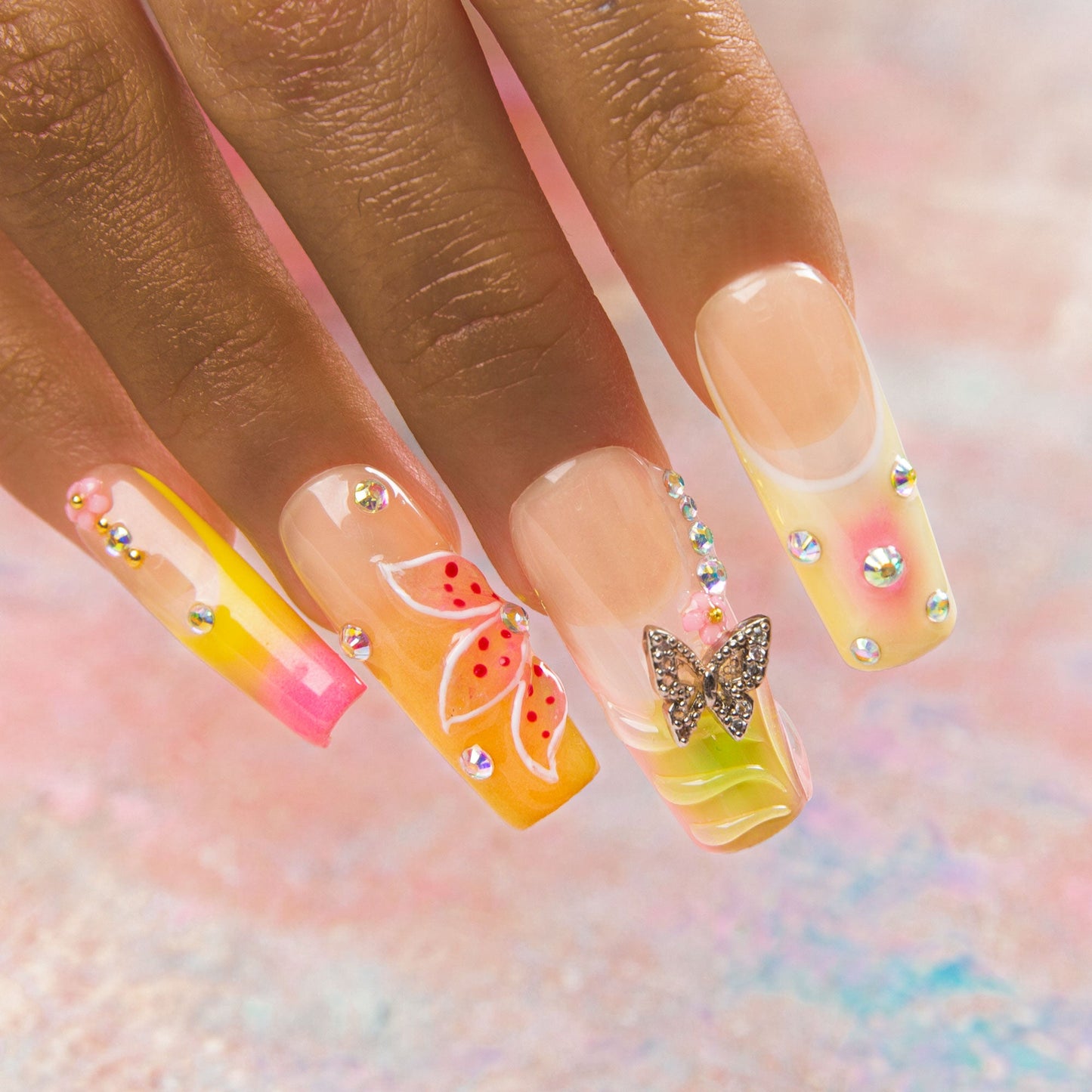Tropical Delight Handmade Nails H498