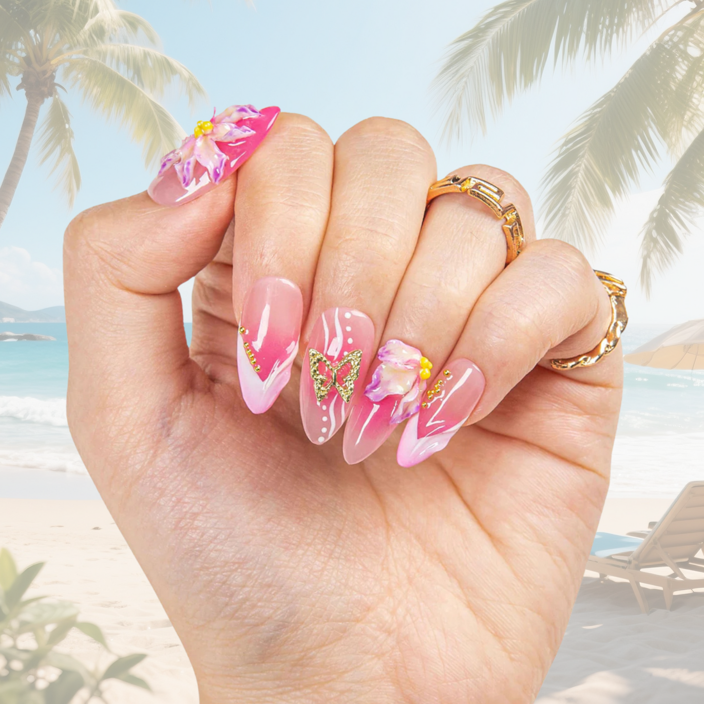 Butterfly Kiss Handmade Nails H502