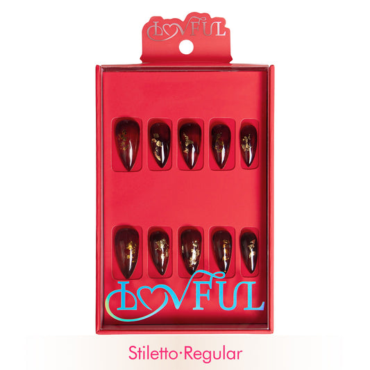 Dark Cognac Gleam Handmade Nails H507