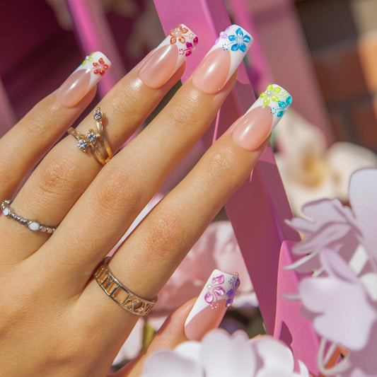 Tropical Garden Handmade Nails H538