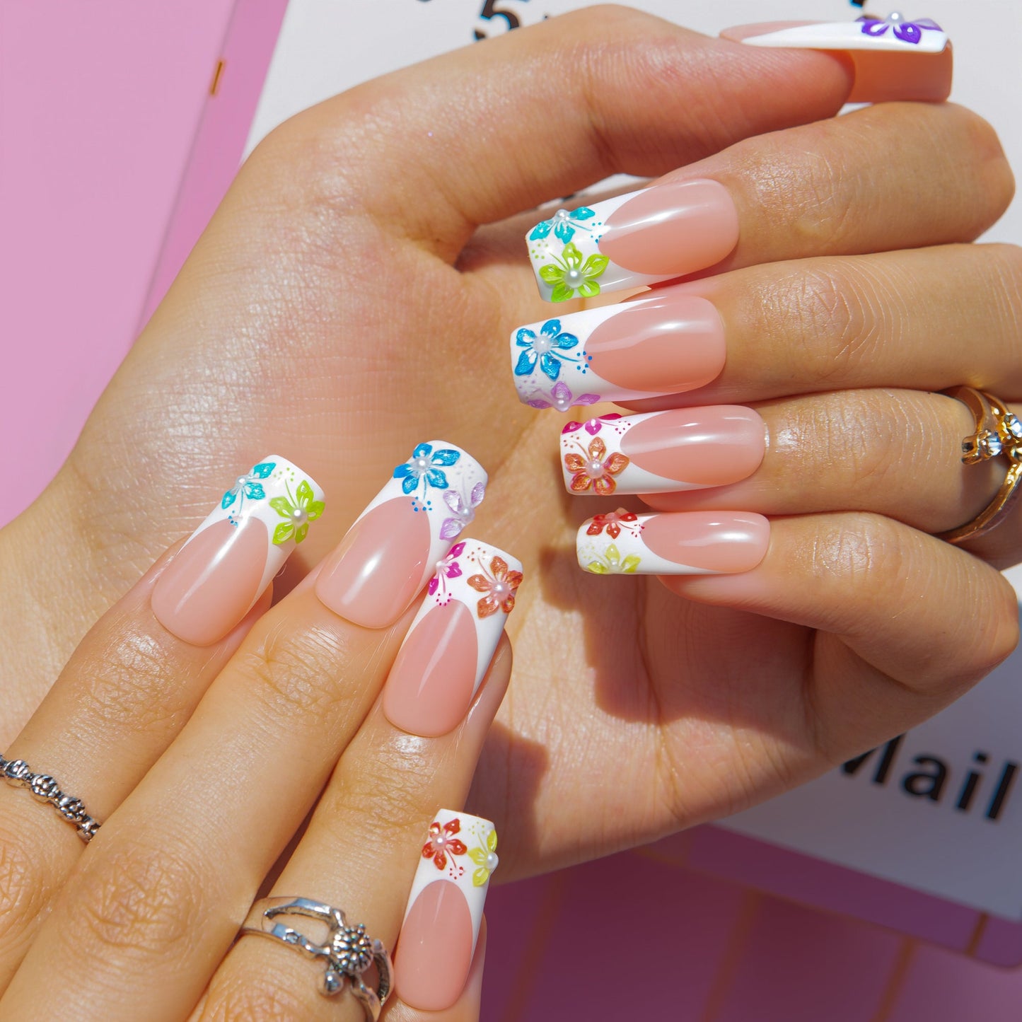 Tropical Garden Handmade Nails H538